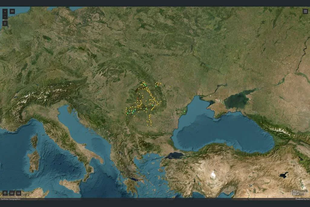 UNESCO - World Heritage List, Dacia map, now Romania